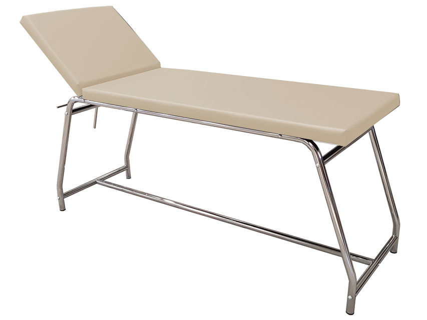 Mehāniski regulējamas, Examination COUCH load 120 kg - chromed. beige mattress