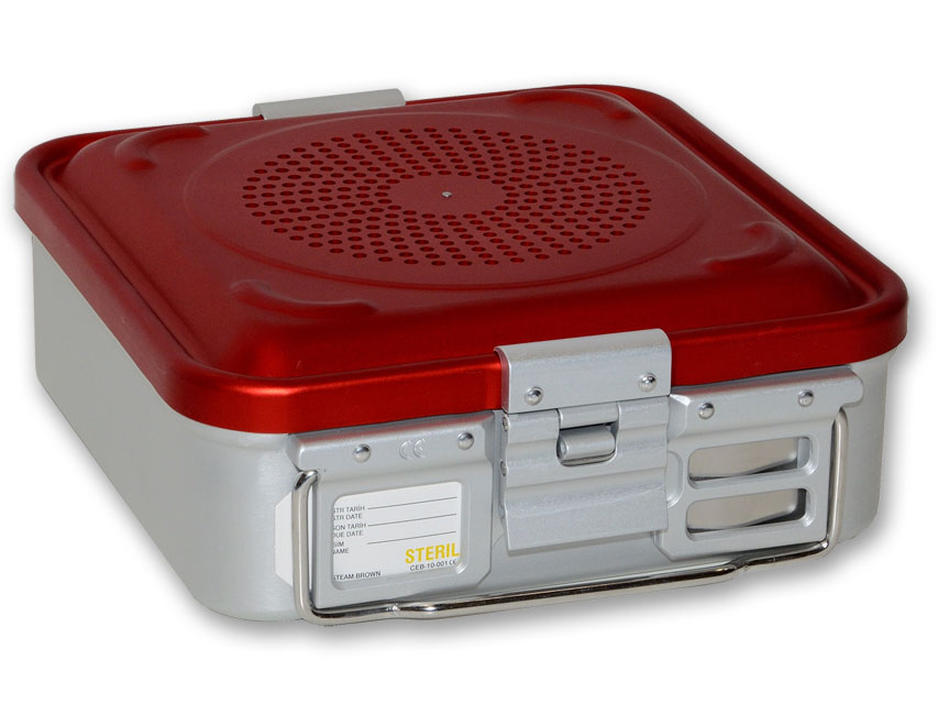 0151 CONTAINER WITH FILTER small h 100 mm - red