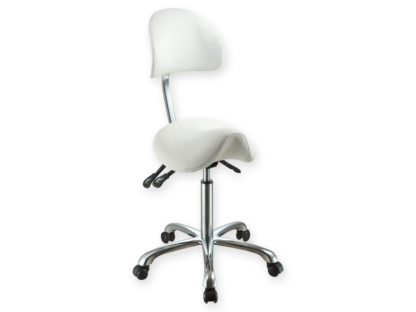 ERGO STOOL with backrest, Ergo krēsls ar muguras balstu-balts