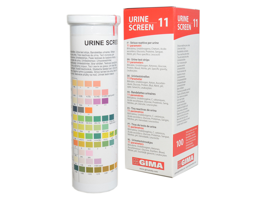 Urīna analizators - stripi, Gima urīna slosknes-11 parametri