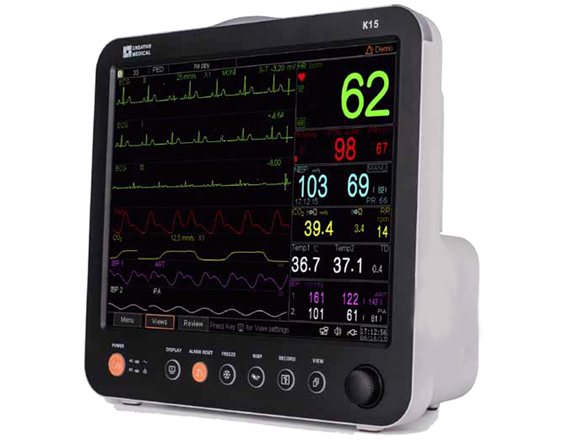 Pacientu monitorings, Gima k15 touchscreen 2 ibp + etco2 konfigurācija. multiparametru monitors