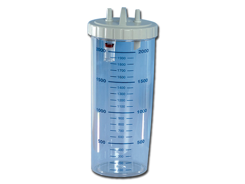 Accessories for aspirators, BOTTLE 2 l WITH COVER - autoclavable 121°