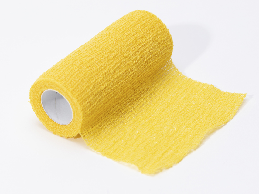 COHESIVE COLOUR BANDAGE 4 m x 8 cm - yellow