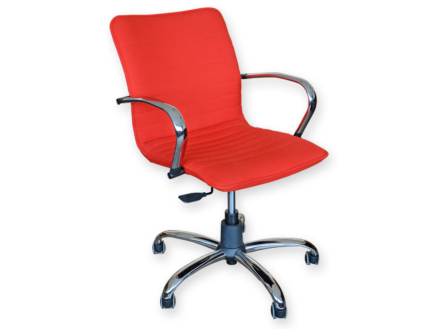 Chairs and stools, ELITE LOW-BACKED CHAIR - fabric - red