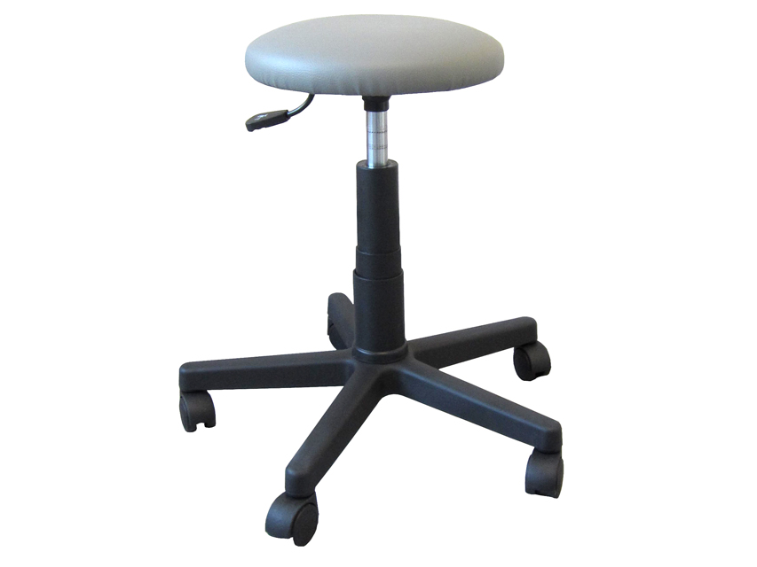 Chairs and stools, STOOL - padded seat with castors - grey