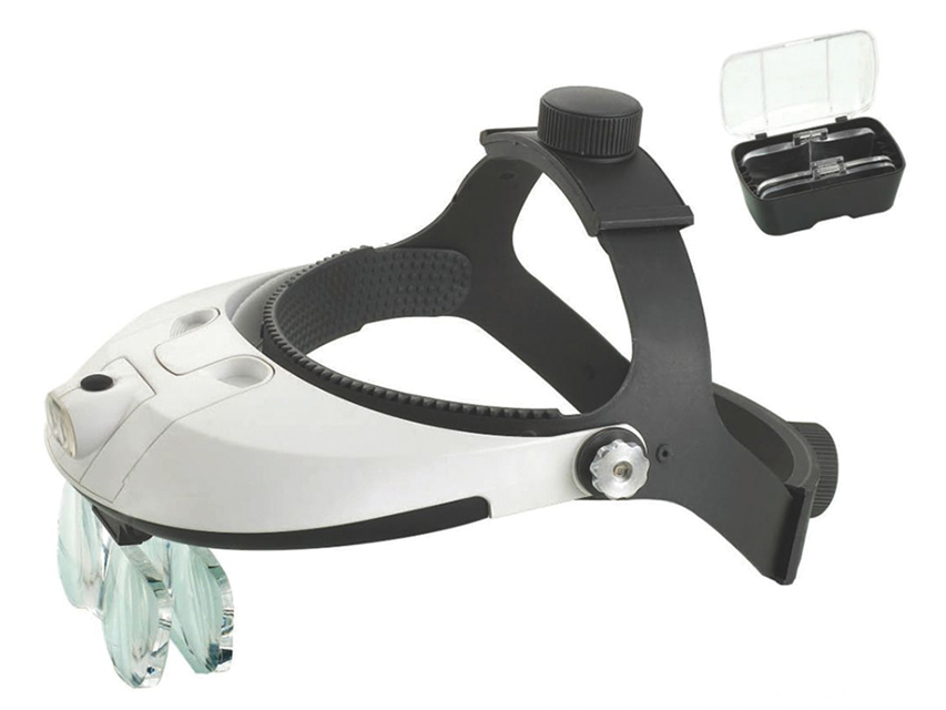 Galvas spogulis, 2 LED HEADBAND ILLUMINATED MAGNIFIER with 5 lens