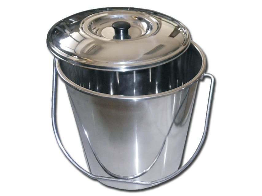 Stainless steel holloware, S/S BUCKET WITH COVER - 12 l