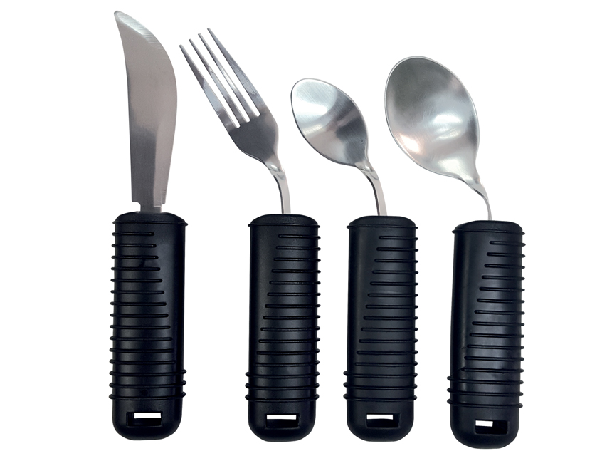 Patient aids, BENDABLE CUTLERY SET (fork, knife, small and large spoon)