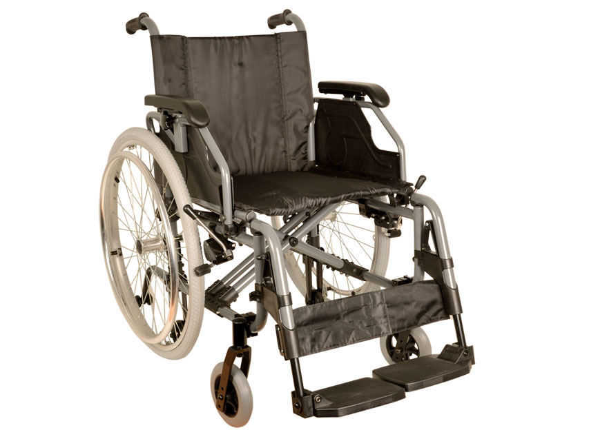 Ratiņkrēsli, saliekams King alumīnija invalīdu krēsls