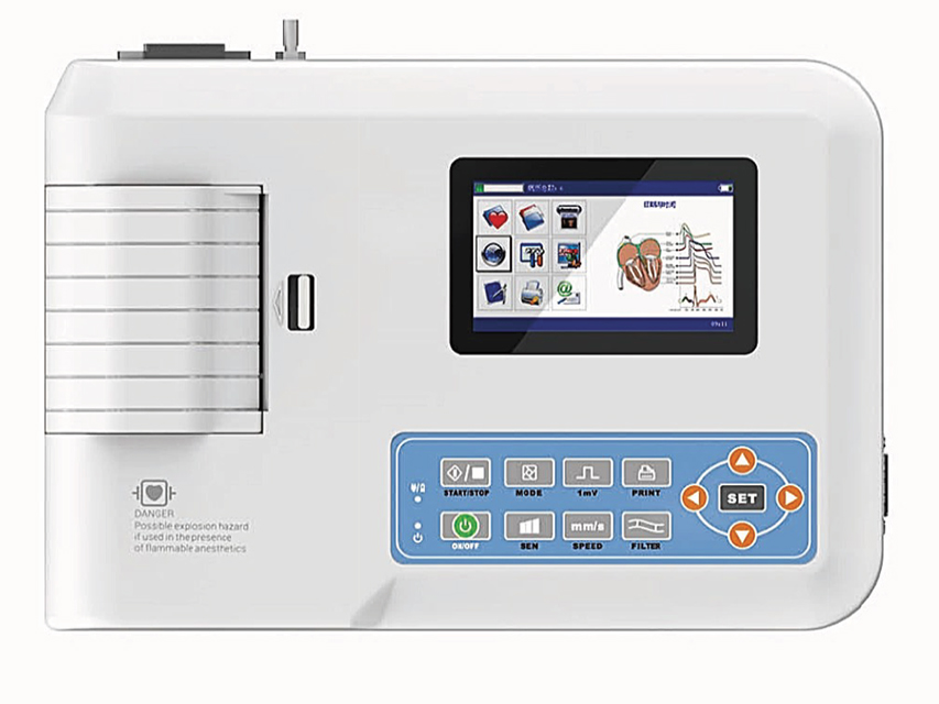 Elektrokardiogrāfi 1-3 kan, 300G ecg - 3 kanāli ar monitoru