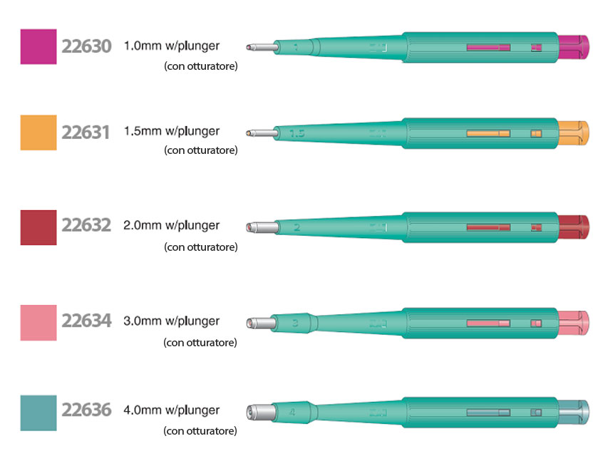 BIOPSY PUNCHES, Pancha biopsijas ierīces ar virzuli 1 mm N20