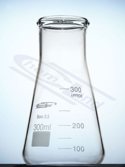 Koniskās kolbas ar platu kakliņu, Konusveida kolba ar platu kakliņu GLASSCO DIN 12385, EN ISO 24450
