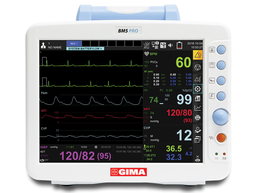 GIMA BM5 PRO DAUDZPARAMETRU MONITORS AR SKĀRIENEKRĀNU — 7 KANĀLU EKG