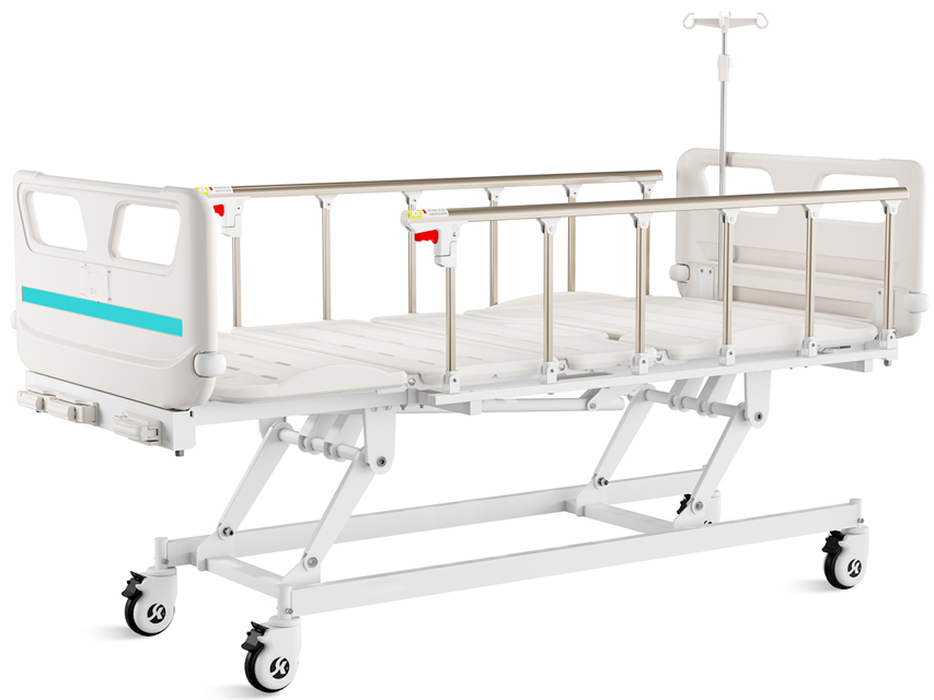 4 JOINTS VARIABLE HEIGHT PATIENT BED - 3 CRANKS - CASTORS