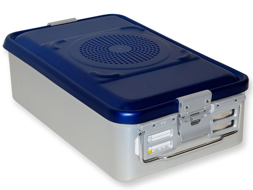 Konteineris ar filtru-vidējs h 135 mm-zils -ar perforāciju