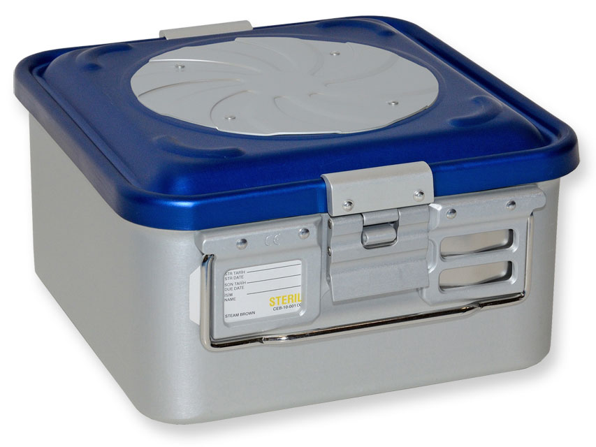 Konteineris ar vārstu-mazs h 150 mm-zils-ar perforāciju