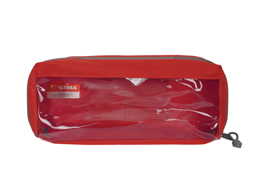 E3 taisnstūra soma ar lodziņu un rokturi, sarkana