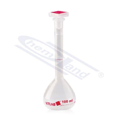 Mērkolba, PMP, ar aizbāzni, 100mL, A klase