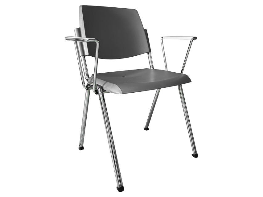 STACKABLE CHAIR with arms - grey