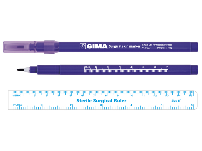 Ķirurģiskais ādas marķieris.Ar vienu galu 1,0 mm.Sterils