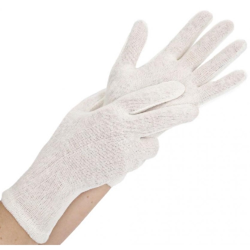 Kokvilnas cimdi, īpaši plāni, M, 24 cm, dabīgi, 12 pāri (min. 50x12 pāri)