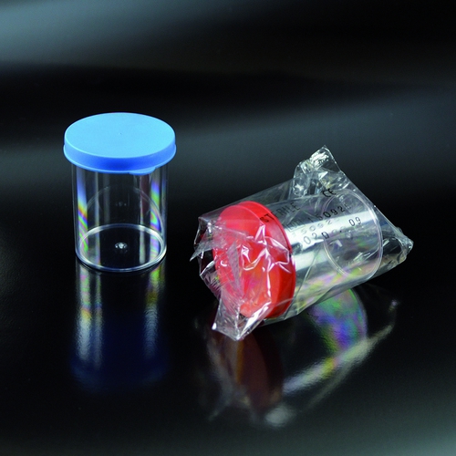 in ps vol. 60 ml. diam.41x55 mm. w_red pressure cap - sterile. individually wrapped400pcs