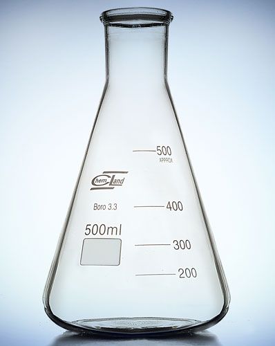 konusveida kolba ar šauru kakliņu 00100 ml CHEMLAND