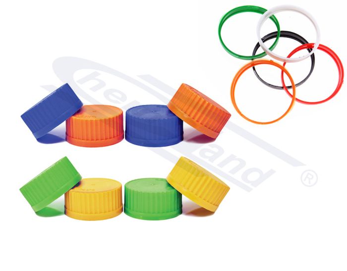 skrūvējams vāciņš ar gredzenu pudelēm GL45 - BALTS NEW LINE