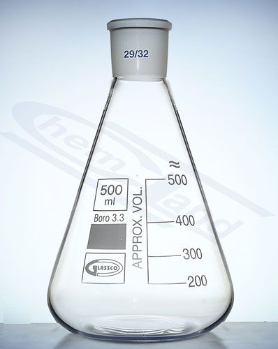 kolba ar konisku šauru kaklu NS. 14/23 tilpums 00050ml GLASSCO