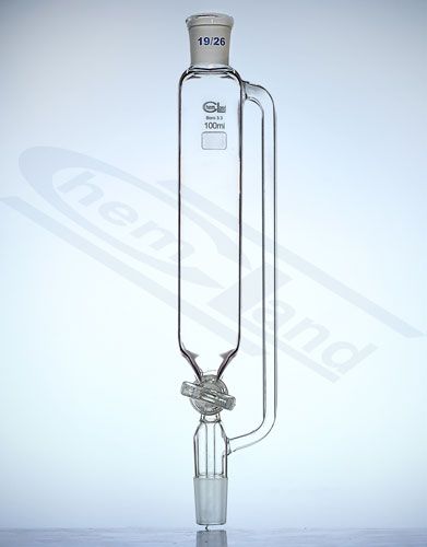 Spiediena izlīdzināšanas piltuve ar aizbīdni stikls 050ml NS19/26