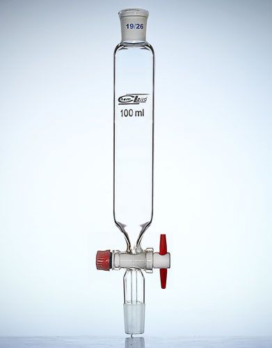 piltuve ar cilindrisku aizbīdni PTFE NS29 0500ml