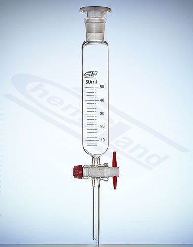 piltuve ar cilindrisku ligzdu 24/29 aizbīdnis teflona.0500ml ar graduāciju