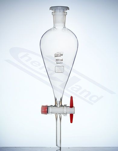 Atdalīšanas piltuve ar ligzdu Squib 29/32 ar teflona aizbīdni 0500ml