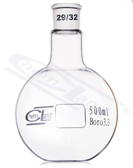 pudele ar plakanu dibenu 00100ml ligzda 29/32 CHEMLAND