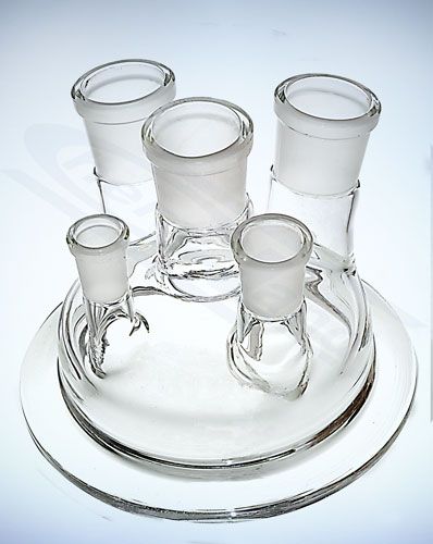 reakcijas kolbas vāciņš diam. 100 galvenā ligzda 29/32, sānu ligzdas 29/32, 19/26 un 14/23