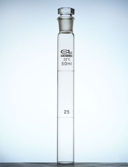 Nessler cilindrs zems 100ml ar aizbāzni, brūna skala