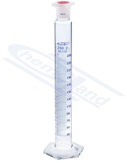CHEMLAND NEW LINE mērcilindrs ar PP A klases aizbāzni SERTIFIKĀTS 0250ml